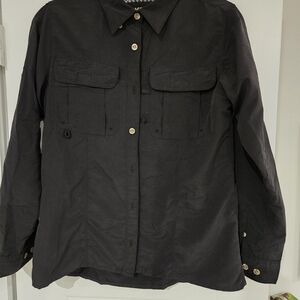 Classic Black Button Down Shirt for Women